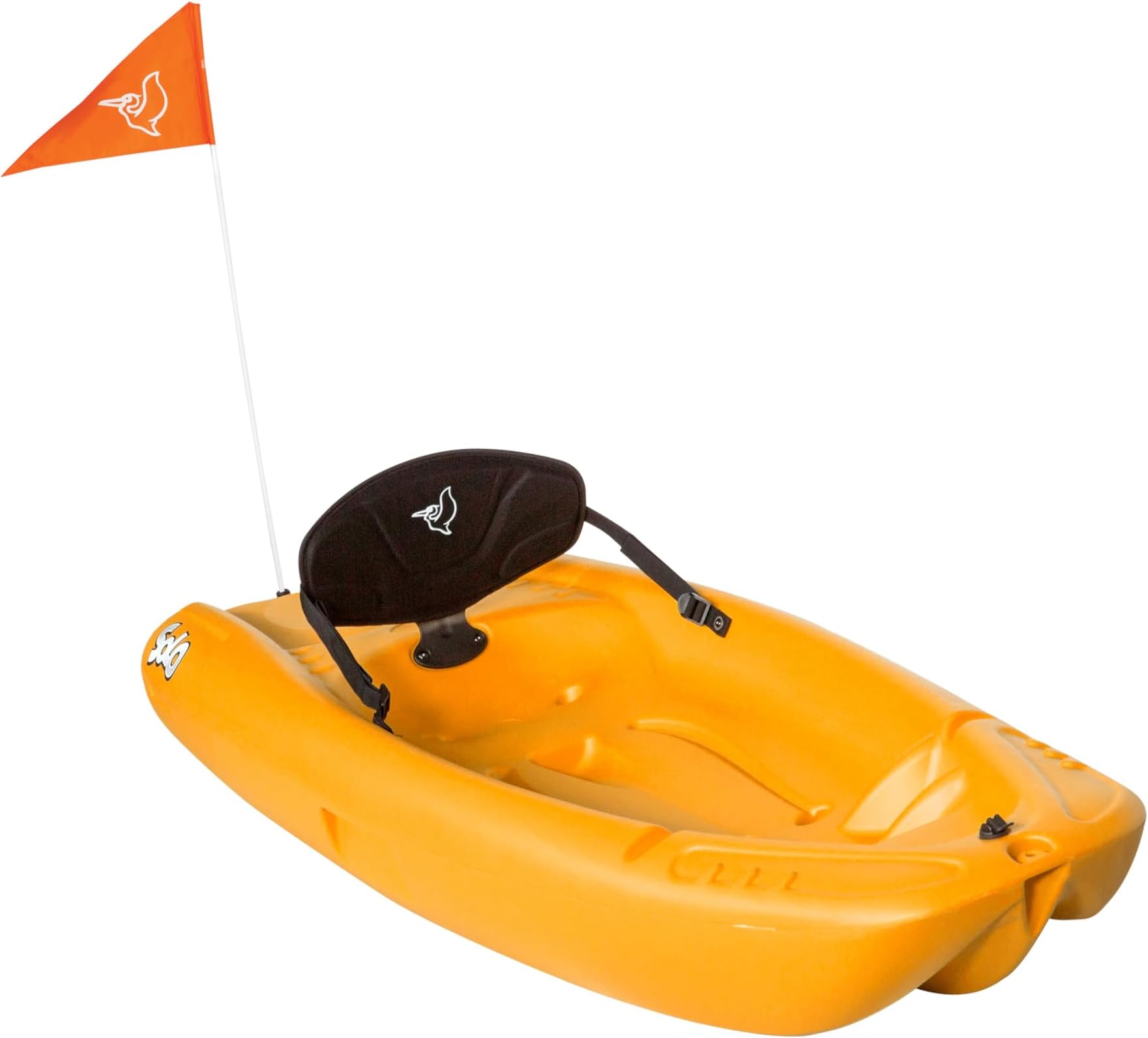 Pelican Solo - Sit-on-top Kayak - Youth Kayak - Perfect for Kids Comes with Paddle and Safety Flag - 6 ft. - Mango