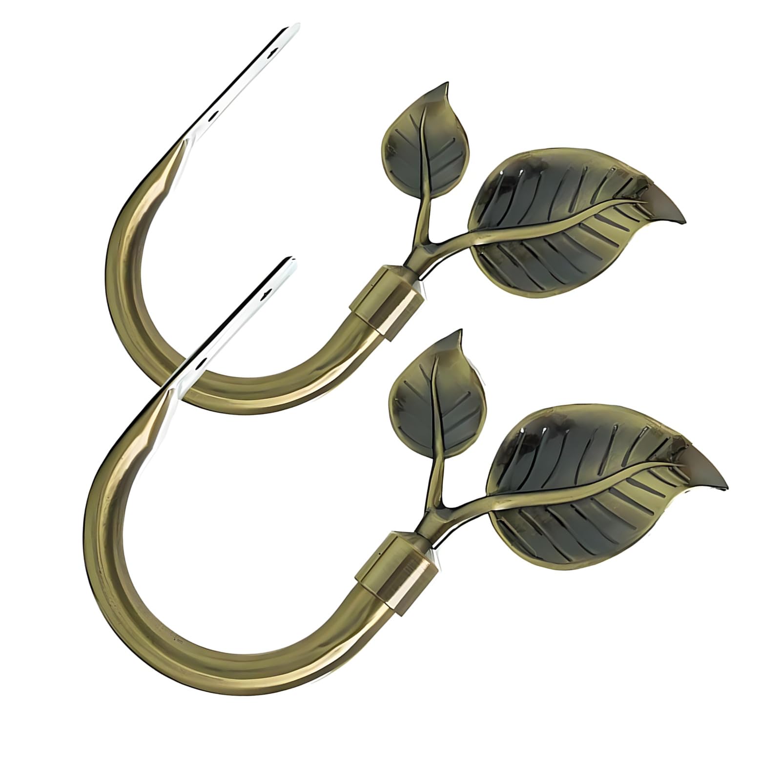 APGLSXY Curtain Tiebacks & Holdbacks Wall Mounted Leaves Shaped Hooks with Screws Curtain Tie Backs Drapery Pull Backs Tieback Holdbacks