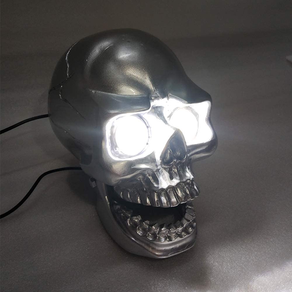 QGshop Motorcycle Skull Headlights Universal Head Light Lamp