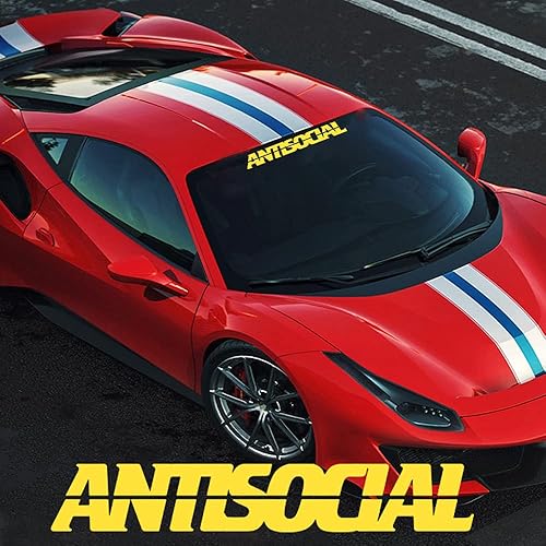 Miniatura 2 de Calcomanía antisocial para coche, anti club social, bandera para parabrisas, JDM, pegatina para parachoques, Drift Dub, postura detallada fresca, 4