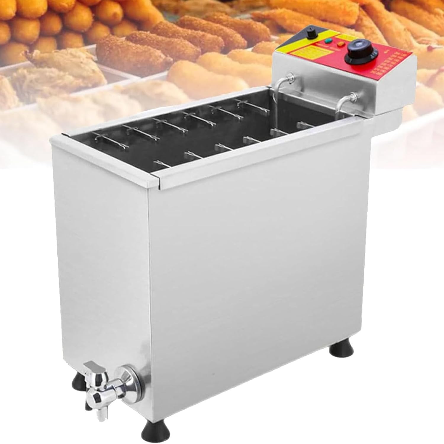 Commercial Electric Corn Dog Fryer, 25L Large Capacity, Ideal for Korean Mozzarella & Hot Dog Sticks, Perfect for Home, Food Truck, & Restaurant Use