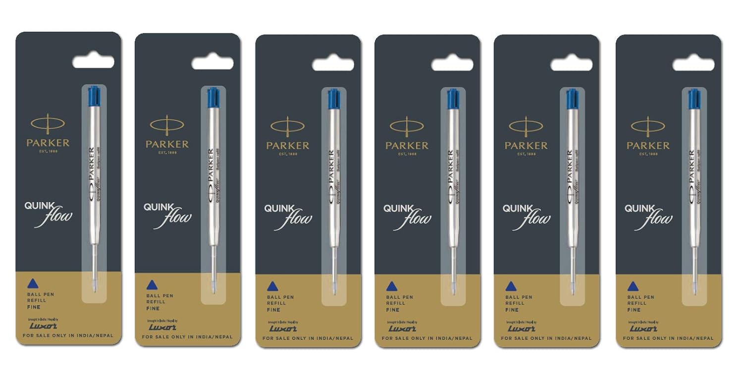 Parker Quink Flow Ball Pen Refills Blue Combo Pack (3) Amazon.in