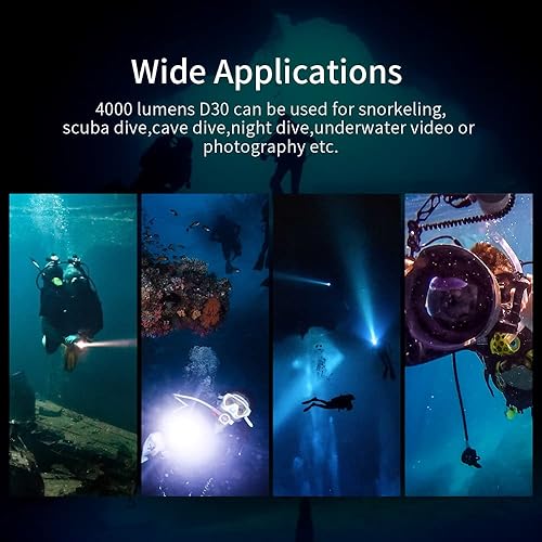 Miniatura 6 de XTAR D30 4000 Lumen Buceo Linterna de Buceo Luz de Video LED multicolor, Luz subacuática de 328.1 ft de Fotografía de Buceo con Función de Bloqueo