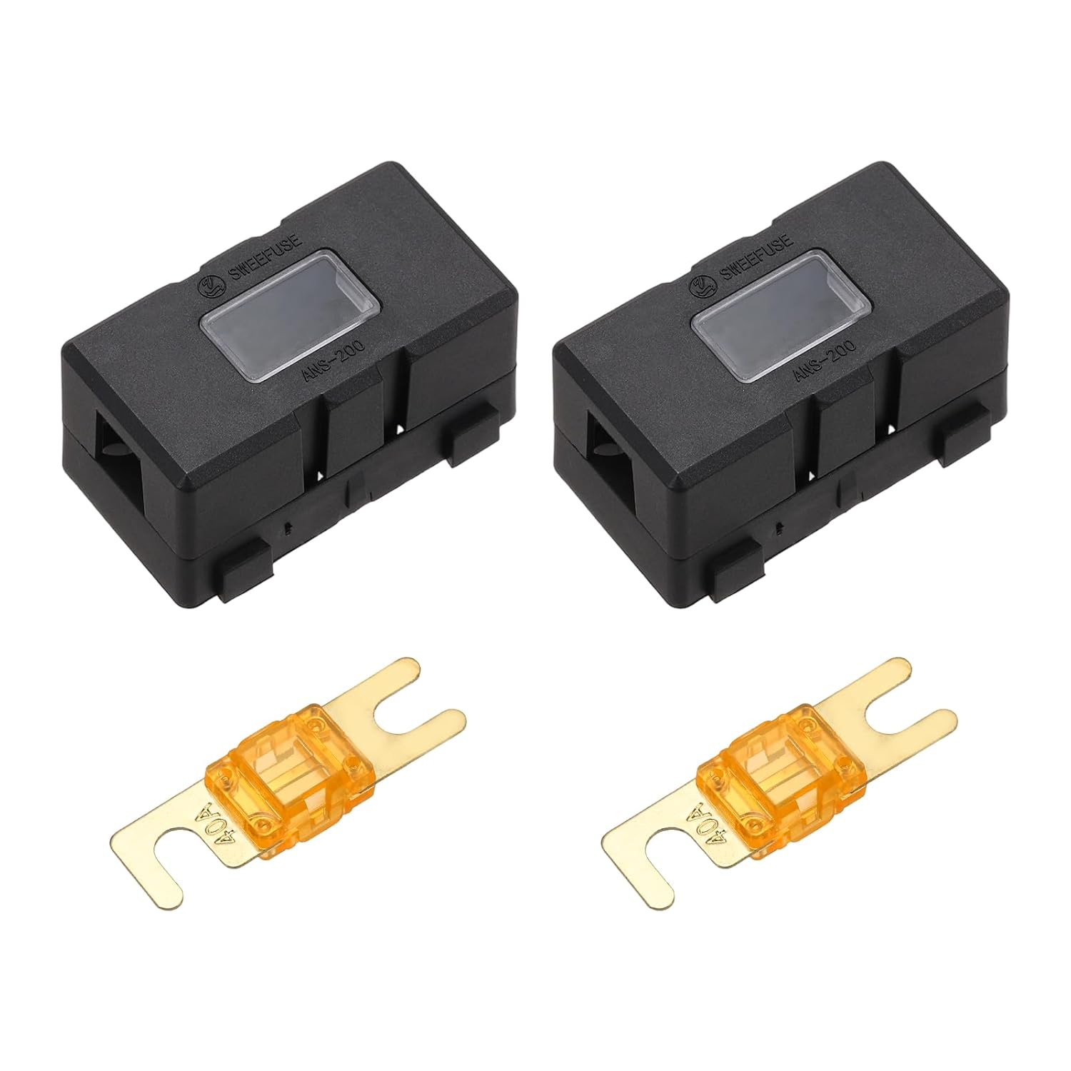 MECCANIXITY 2pcs 200A 125V ANL Fuse Holder Kit, 40A Fuse Inline Block Box for Automotive Marine Audio Video Electronic System