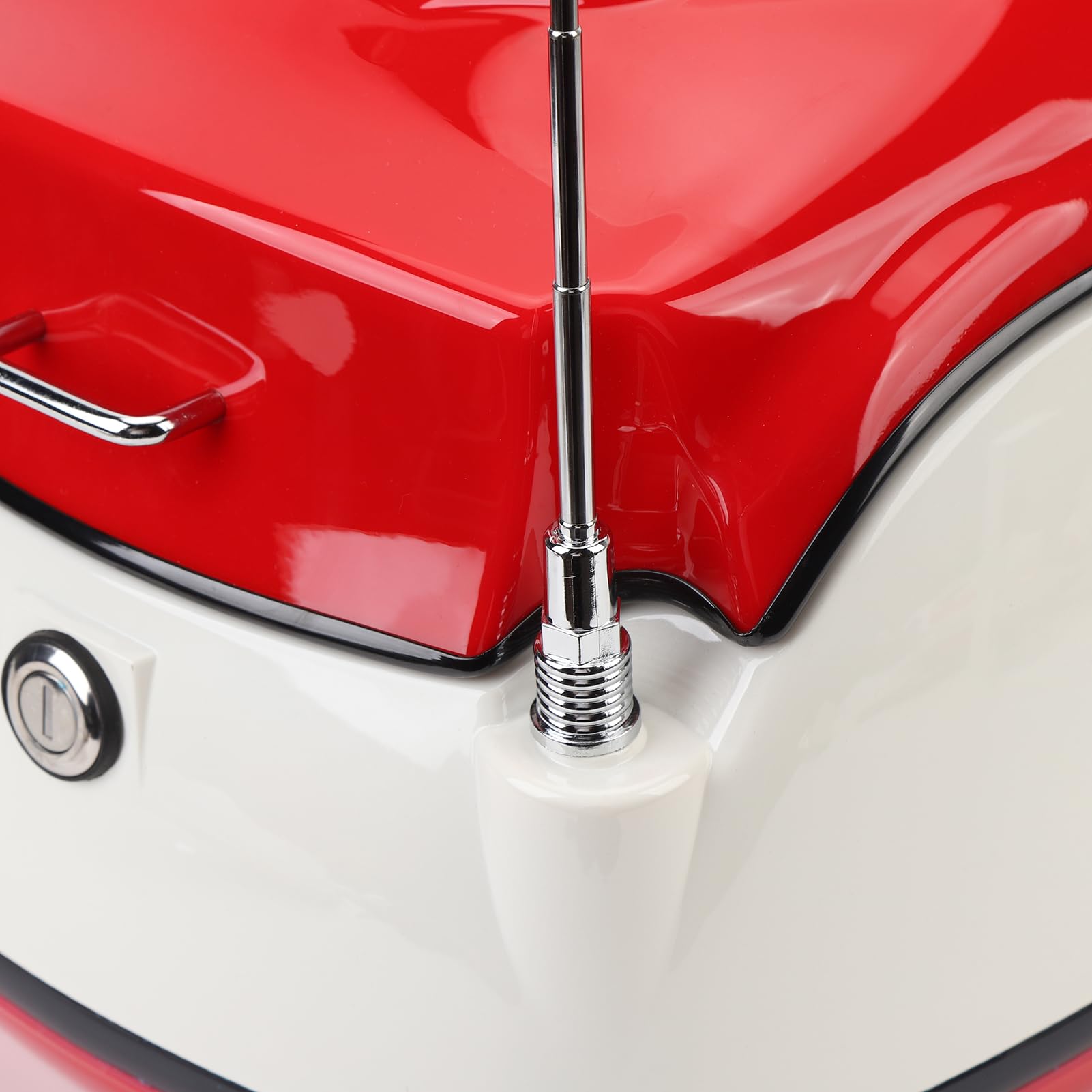 Bauletto per Moto da 38 Litri, Resistente All'acqua, Elegante, per Scooter, Motocicli, con Serratura a Chiave, Materiale ABS (rosso bianco)