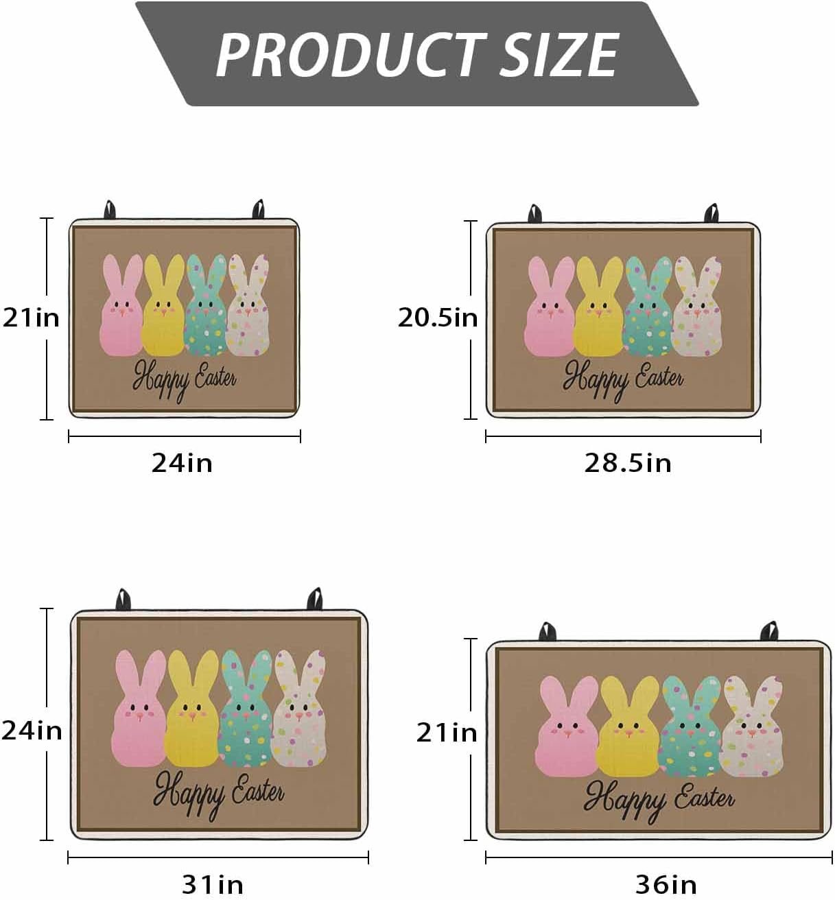 Easter Stove Top Cover for Electric Stove, Colorful Bunny Spring Cartoon Cute Rabbits Brown Heat-proof & Non Slip Glass Top Stove Cover Protector, Kitchen Flat Cooktop Rubber Mat 28.5x20.5 Inches