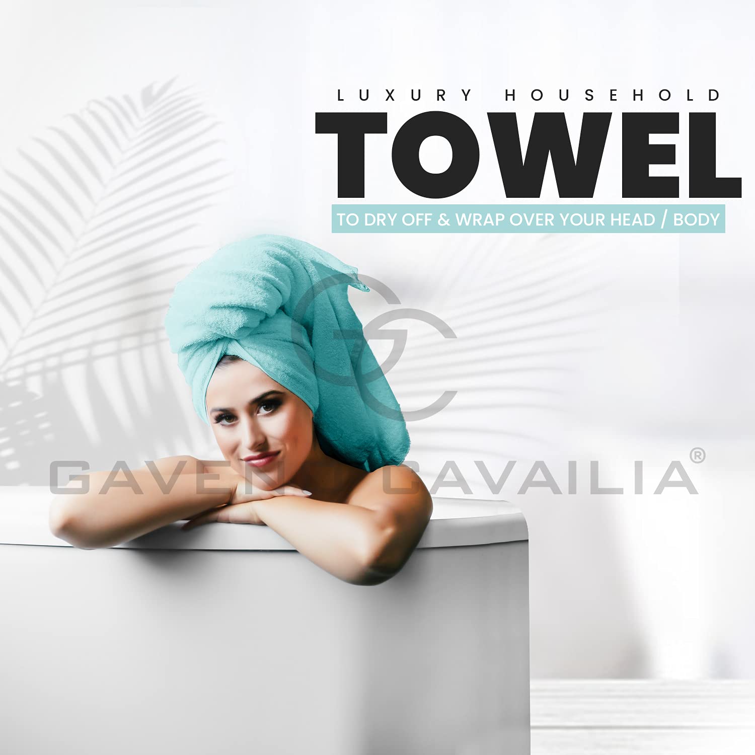 GC GAVENO CAVAILIA Lot de 2 draps de Bain résistants à la décoloration, 700 g/m², de qualité supérieure, Extra absorbants, 100% Coton, égyptien, Turquoise