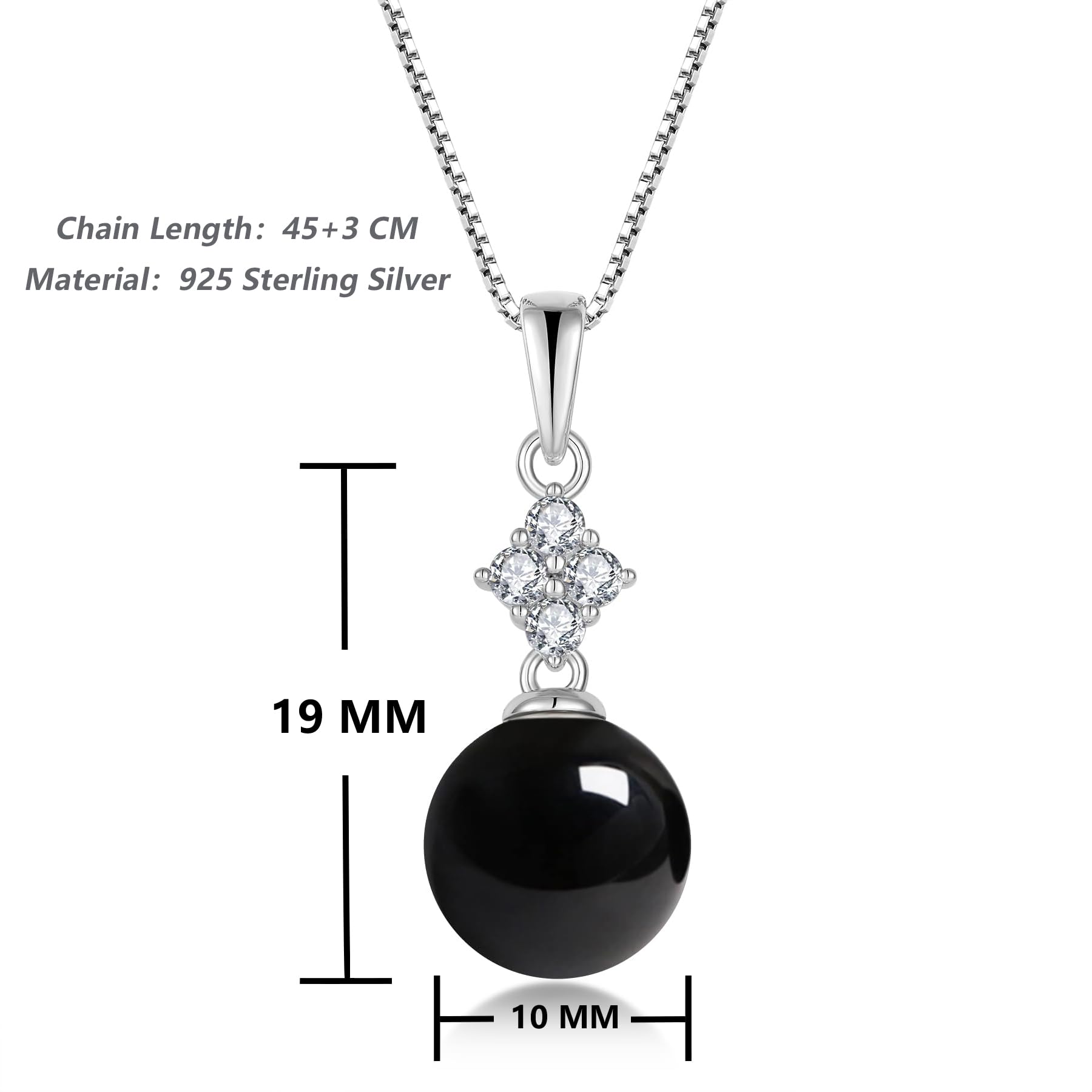 Oskani Pearl Necklace for Women 925 Sterling Silver Whit 5A Cubic Zirconia Dainty Pearl Pendant Necklace Jewelry Mother's Day Birthday Christmas for Wife Mom Her