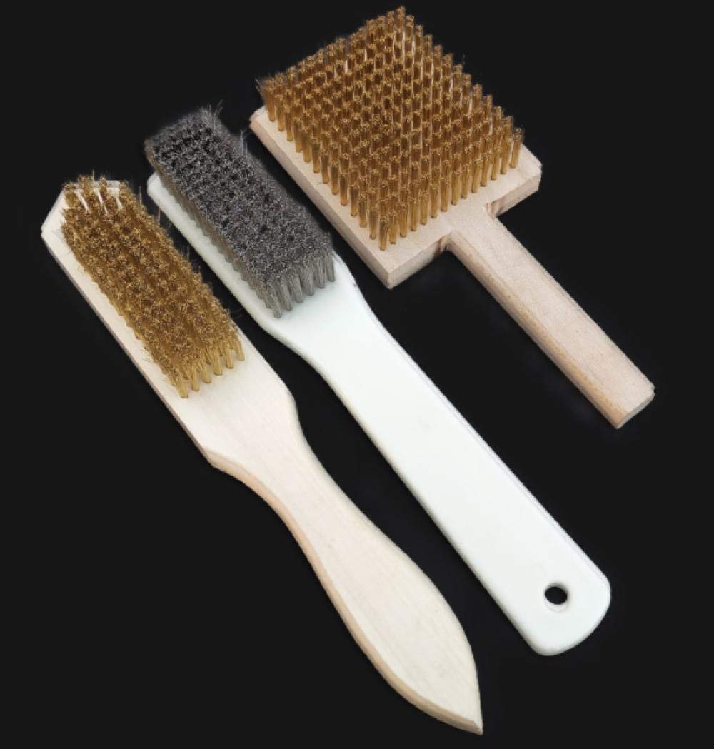 Cepillo de alambre de cobre aumentado, cepillo de eliminación de óxido, cepillo de alambre de acero inoxidable superdenso, pulido-10 * 16 filas * 0.076 mm * alambre de cobre
