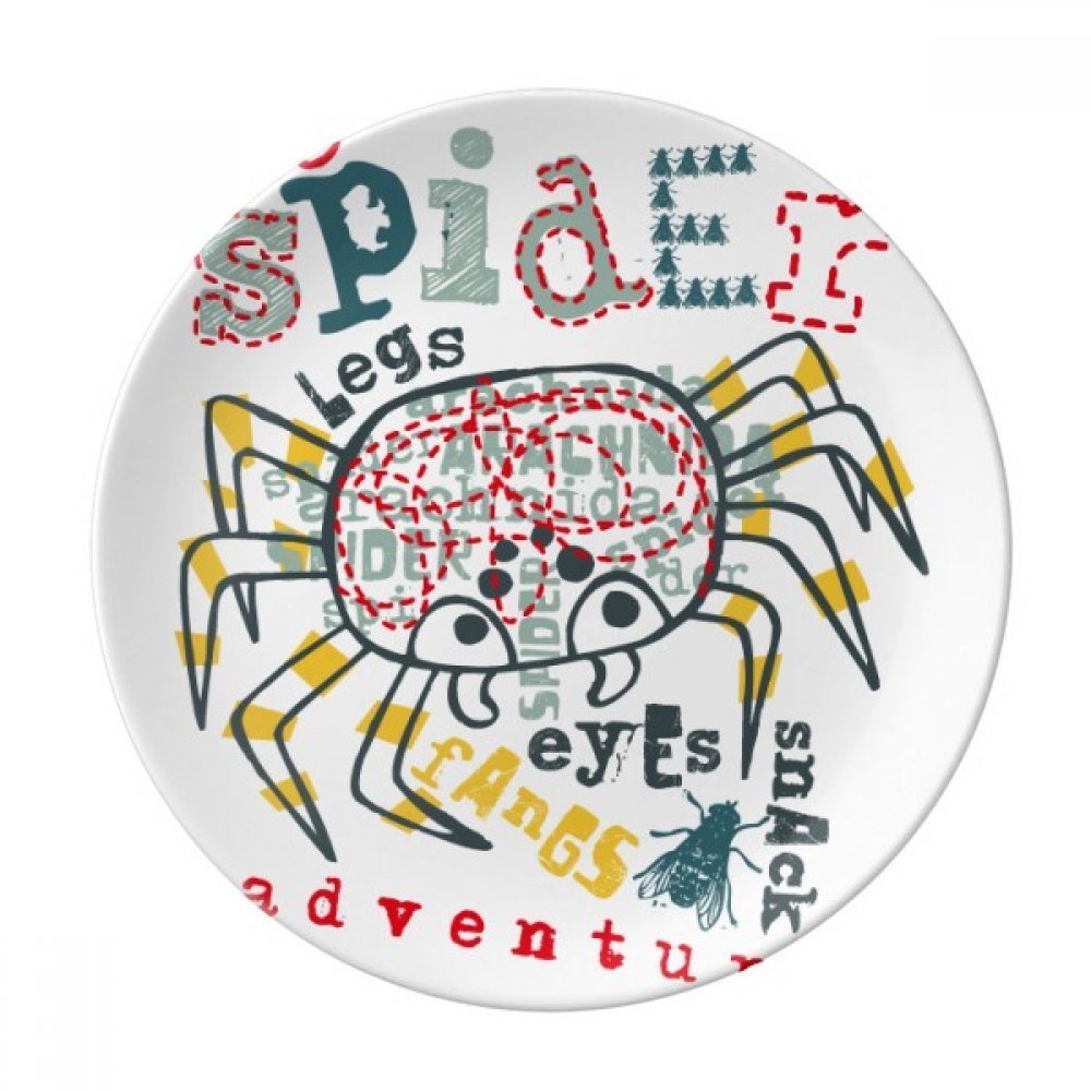 Assiette décorative en porcelaine araignée motif adventure world de 21cm pour dessert
