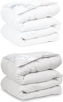 Queen Size Cotton Duvet White + Light Gray