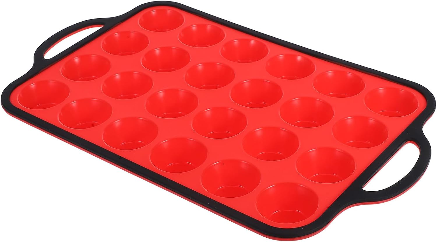 Silicone Muffin Pan Non-stick Mini Cupcake Mold 24-cup Kitchen Baking Tray with Iron Frame Heat Resistant for Oven and Air Fryer Use