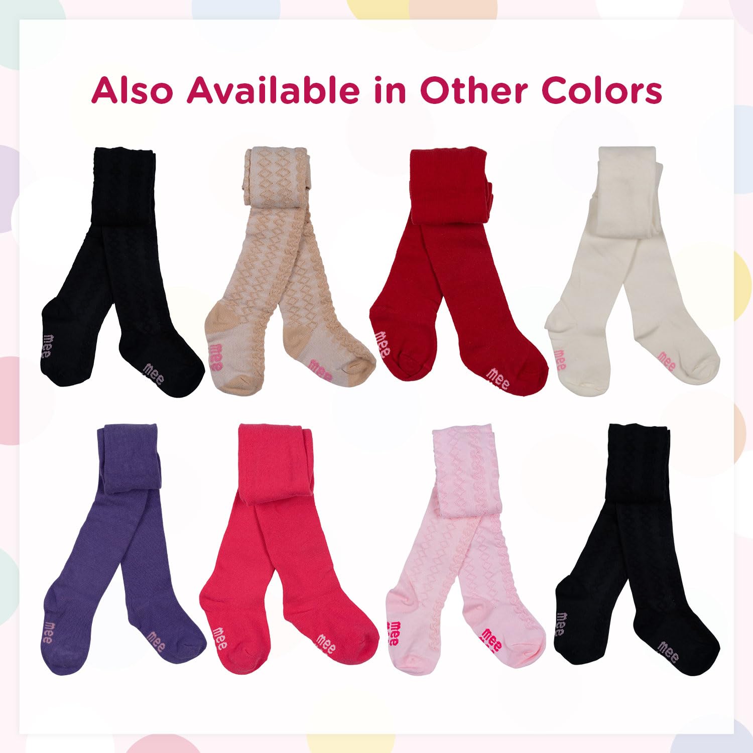 Mee Mee Baby Stockings | Unisex Lights | Full Length | 100% Cotton |Stretchable| Snug Fit |Unisex Stockings | Pk of 2-BLACK_PINK (3-4 YRS) - Image 8 thumbnail