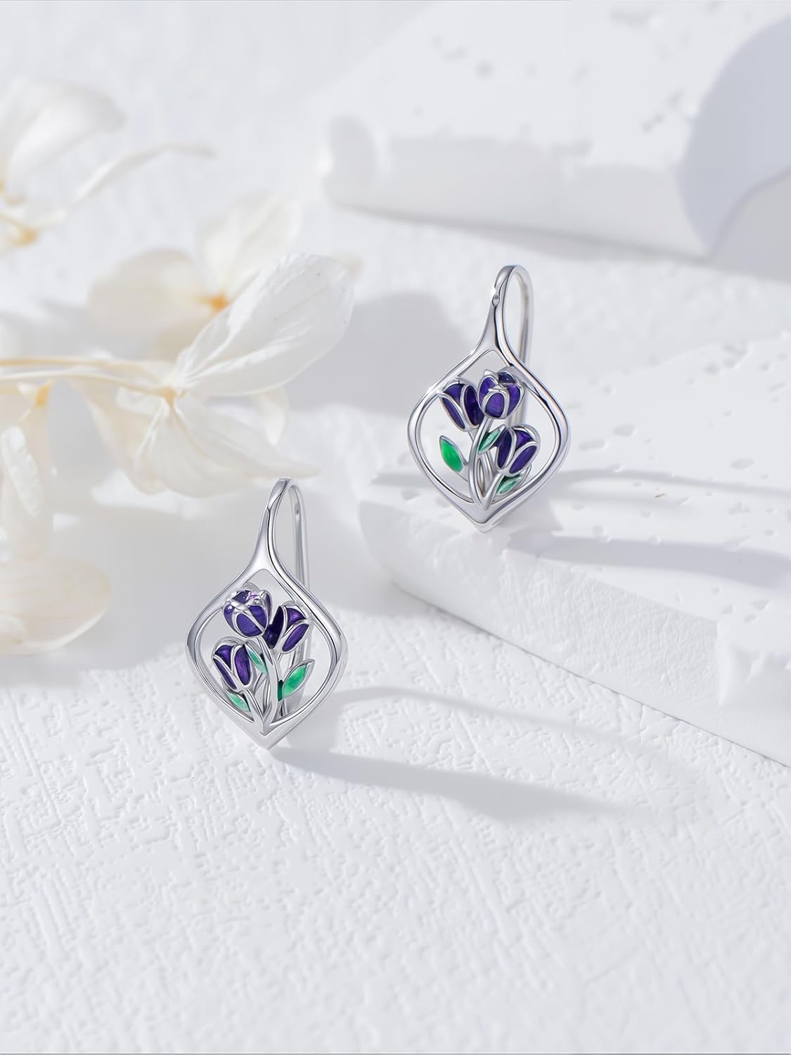 Seiyang Natural Abalone Shell Butterfly Earrings 925 Sterling Silver Leverback Dangle Earrings Butterfly Jewelry Gifts for Women - Image 4