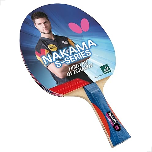 Butterfly Nakama S-9 Raqueta de tenis de mesa – Ping Pong Paddle aprobada por la ITTF – Pan Asia de goma de tenis de mesa y capa de esponja gruesa –