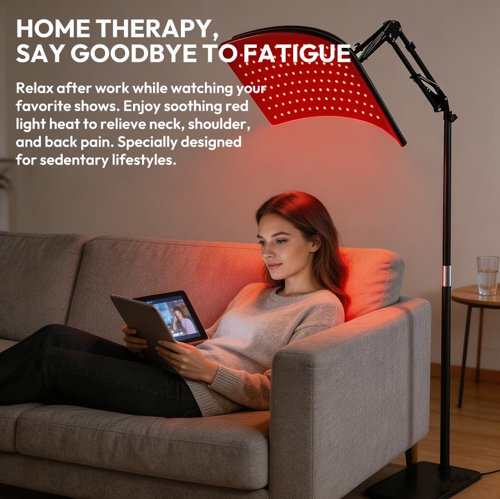 Lampa z czerwonym światłem 660 nm i 850 nm, 2 w 1, zdejmowana lampa na podczerwień z 120 diodami LED, 5-stopniowa regulacja, wielofunkcyjna podkładka terapeutyczna z czerwonym światłem do talii, nóg