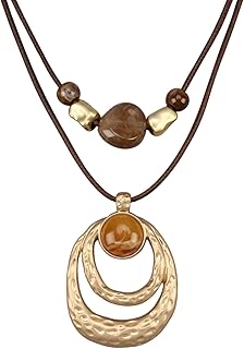 Boho Necklaces for Women Chunky Circle Necklace Bohemian Necklaces