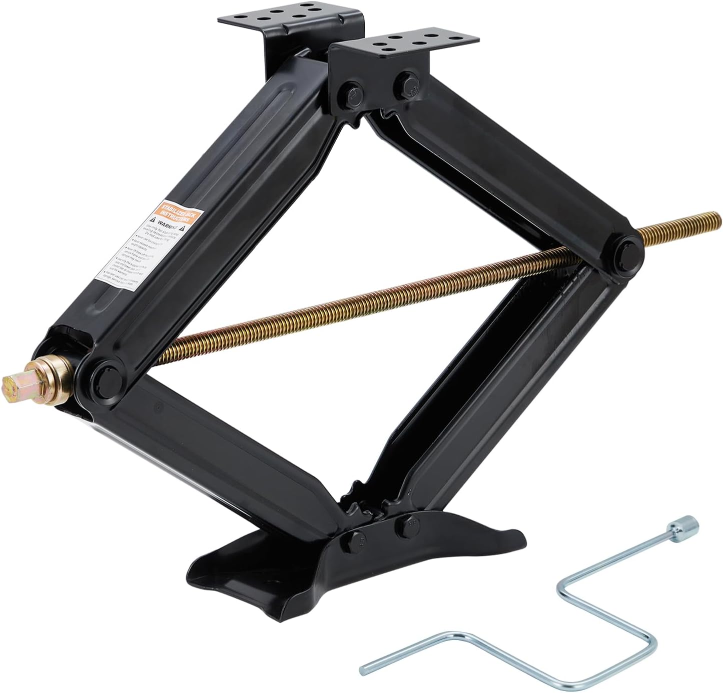 Camper Trailer Stabilizer Leveling Scissor Jacks,Car Scissor Lift Jack 4 in-24 in Height Adjustable, 7500 LBS Heavy Duty RV Scissor Jack with Crank Handle for Travel Trailer Camper 1pcs-24“
