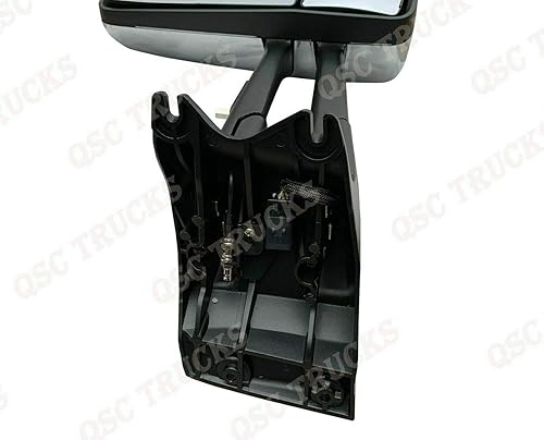 Miniatura 7 de QSC Truck Parts Conjunto de espejo de puerta negro W/brazos lado derecho para Kenworth T680 T880
