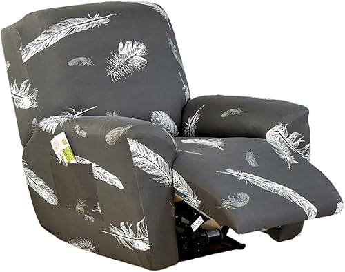 Vista 111 de Eco-Ancheng Fundas reclinables Lazyboy de 4 piezas, fundas para sofá reclinable, fundas antideslizantes para sillas reclinables, con bolsillos