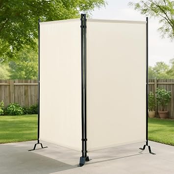 Proman Products FS27186 Galaxy Indoor/Outdoor Room Divider (2-Panels, 36 w/Panel), Water Repellent Fabric, Metal Frame, 74.25 W x 12 D x 71 H, Beige