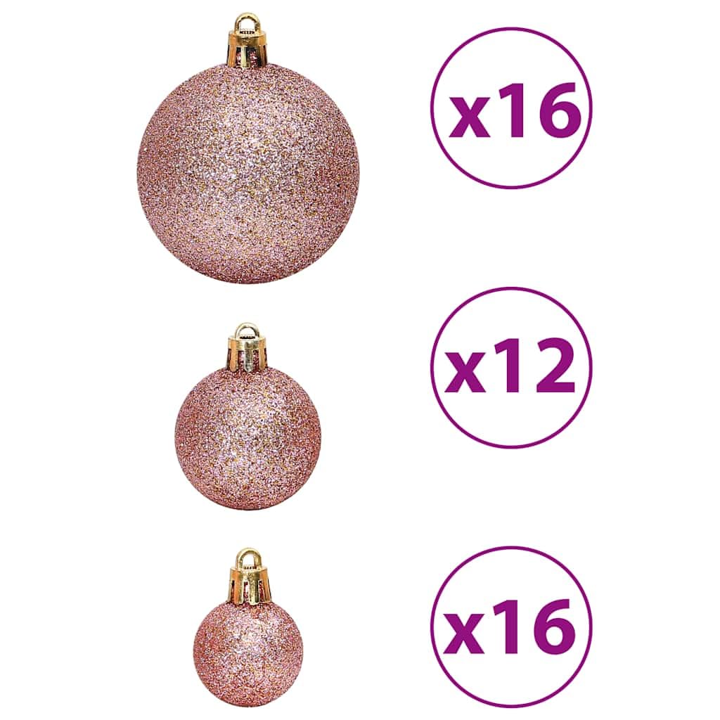Weihnachtskugeln 100 STK Rosa und Rose Polystyrol Kugeln 3 4 6 cm matt glitzernd glänzend hohl Christbaumschmuck für Tannenbaum Zweig Dekor Advent Wohnzimmer Festtag