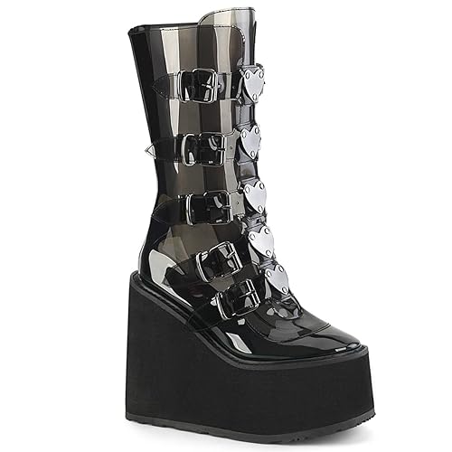 Demonia Women's Swing-230C Knee-high Boots - 12 - Smoke Tpu