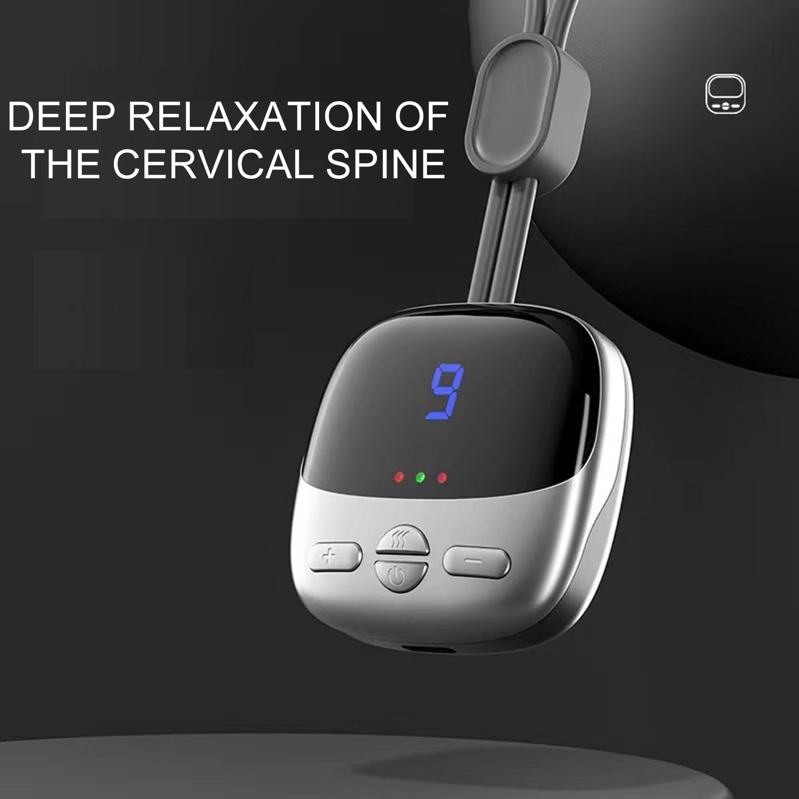 Raviso Tragbarer Nackenmassager Mini Nackenmassagegerät mit 4 Modi, 9 Stärken, 3 Gängen, Heißkompresse & Dual Pulse - Intelligentes Anhänger Halsketten - Massagegerät für Reisen