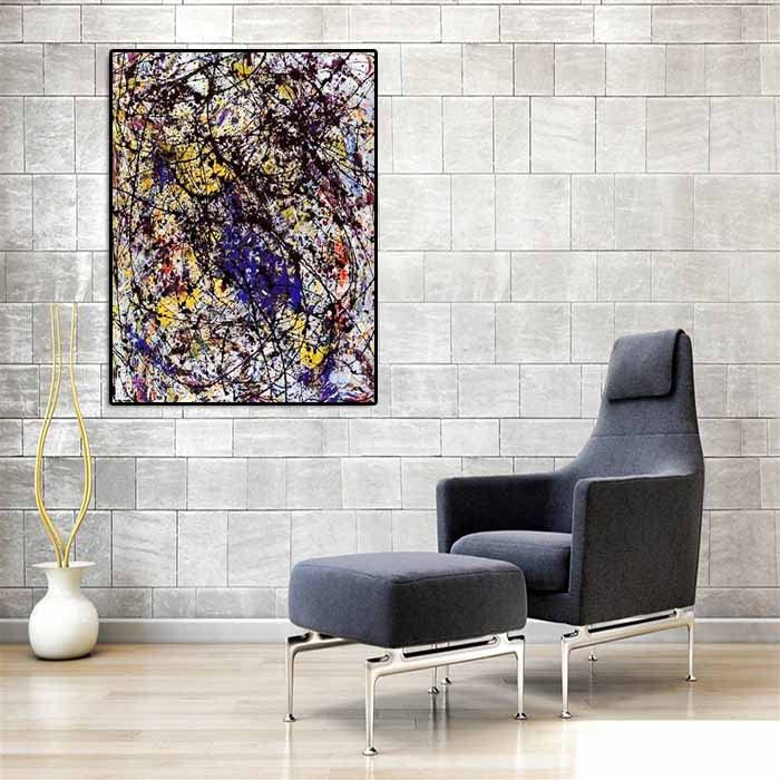 Yajierui Cuadros Decoracion Salon Modernos Jackson Pollock 《NO 59》Talla (90x135cm) 36x54...
