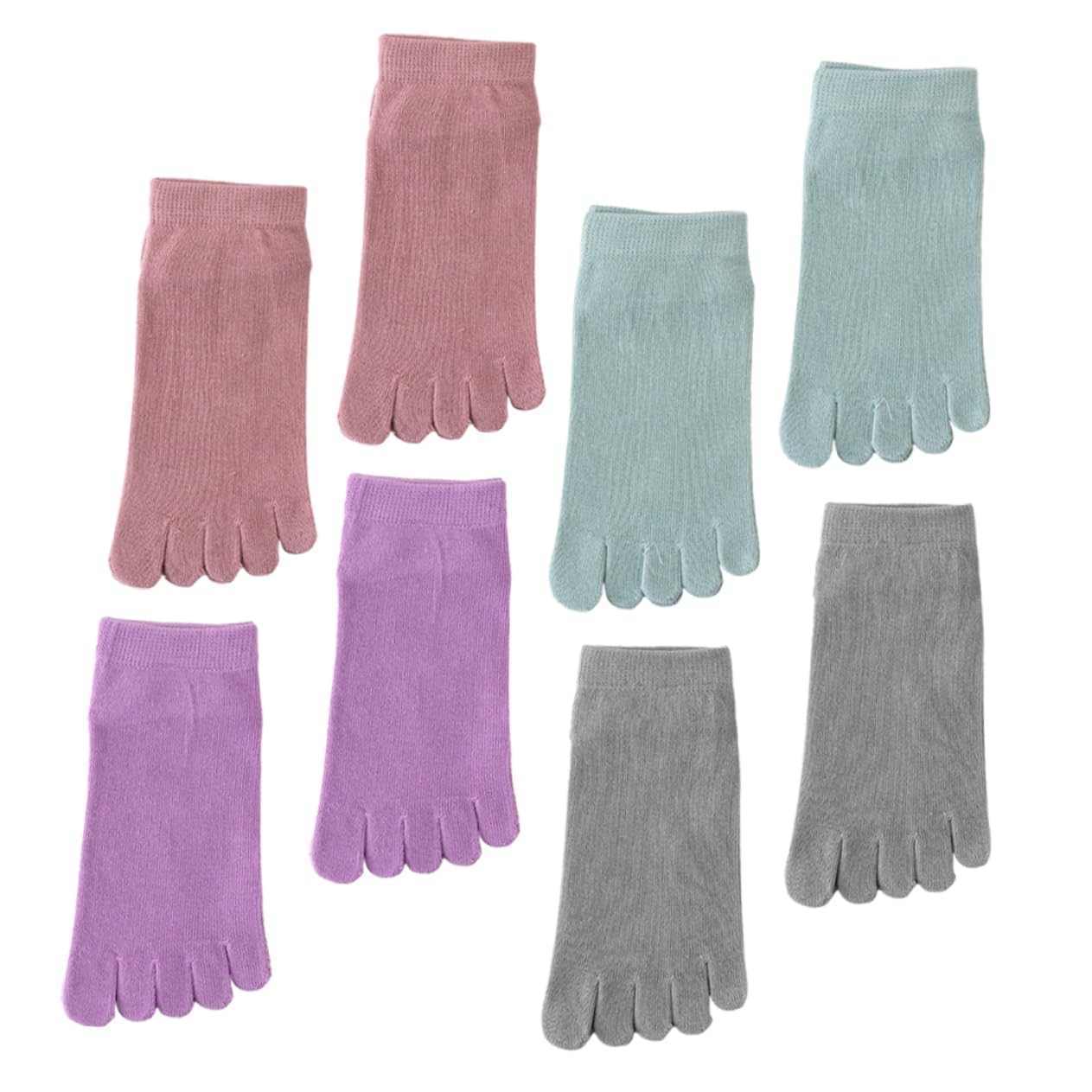 5 series Calcetines Invisibles De Cinco Dedos Para Mujer Transpirables Lavables Cortos Y Cómodos Deportivos De Tubo Corto Y Cinco Dedos Para Mujer 4 pares*5