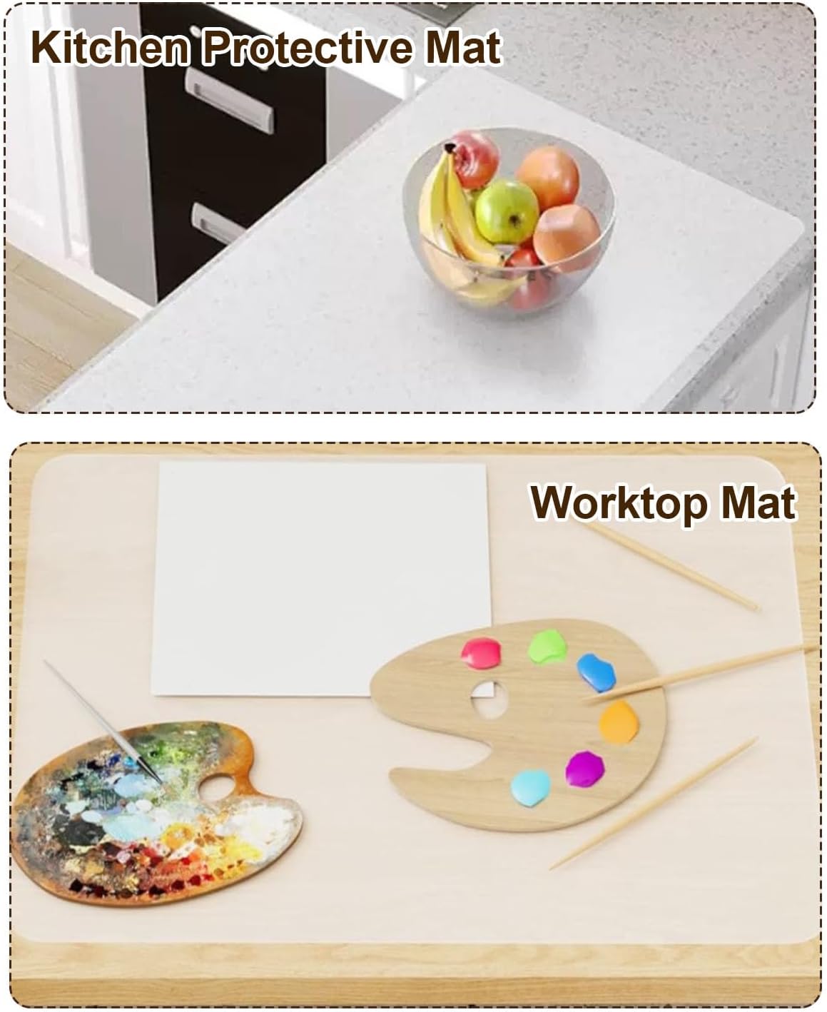 Large Crafting Silicone Mat, 24"x36" x1.5MM Inch Artist Work Mat for Jewelry Making, Epoxy Resin, Painting, Scrapbooking, Heat Resistant Nonstick Surface and Table Protector for DIY,Translucent