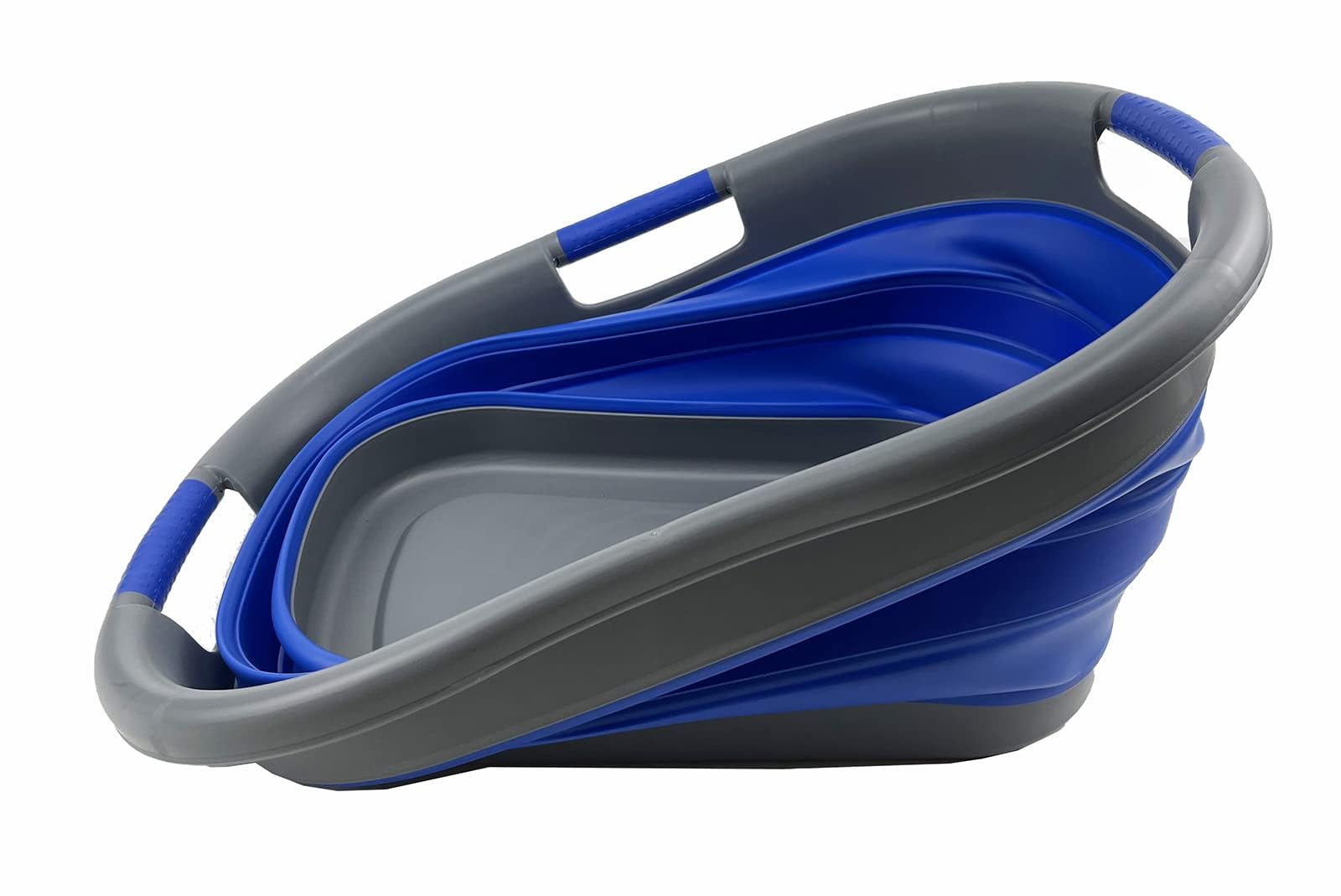 SAMMART Cesto Portabiancheria Pieghevole in Plastica da 40 Litri - Contenitore/Organizzatore Pieghevole Pop Up-Vasca di Lavaggio Portatile-Cesto Salvaspazio (1, Grigio scuro/blu violaceo)