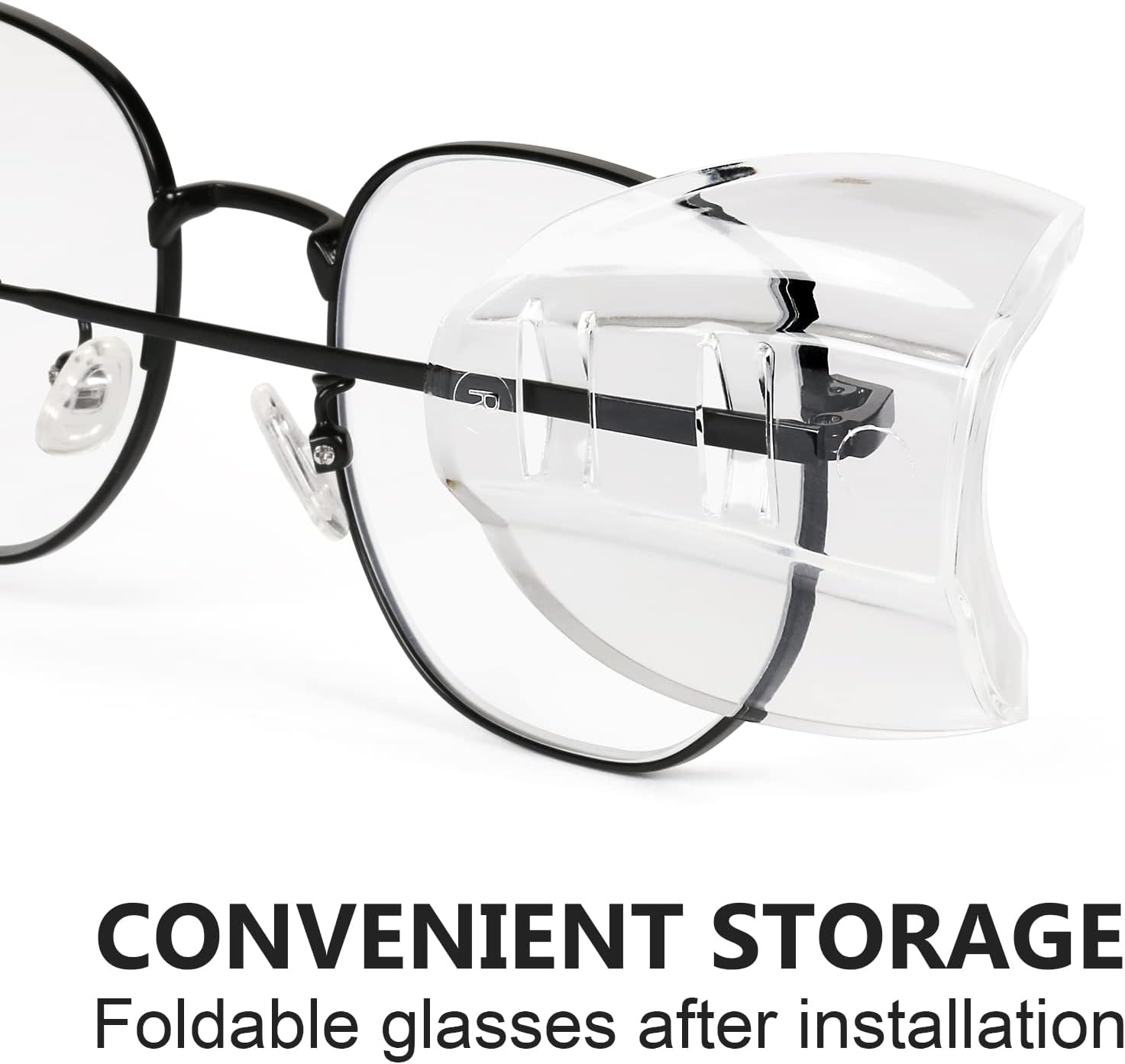 16 Pairs Eye Glasses Side Shields for Prescription Glasses, Slip on Clear Side Shield- Fits Small to Large Eyeglasses
