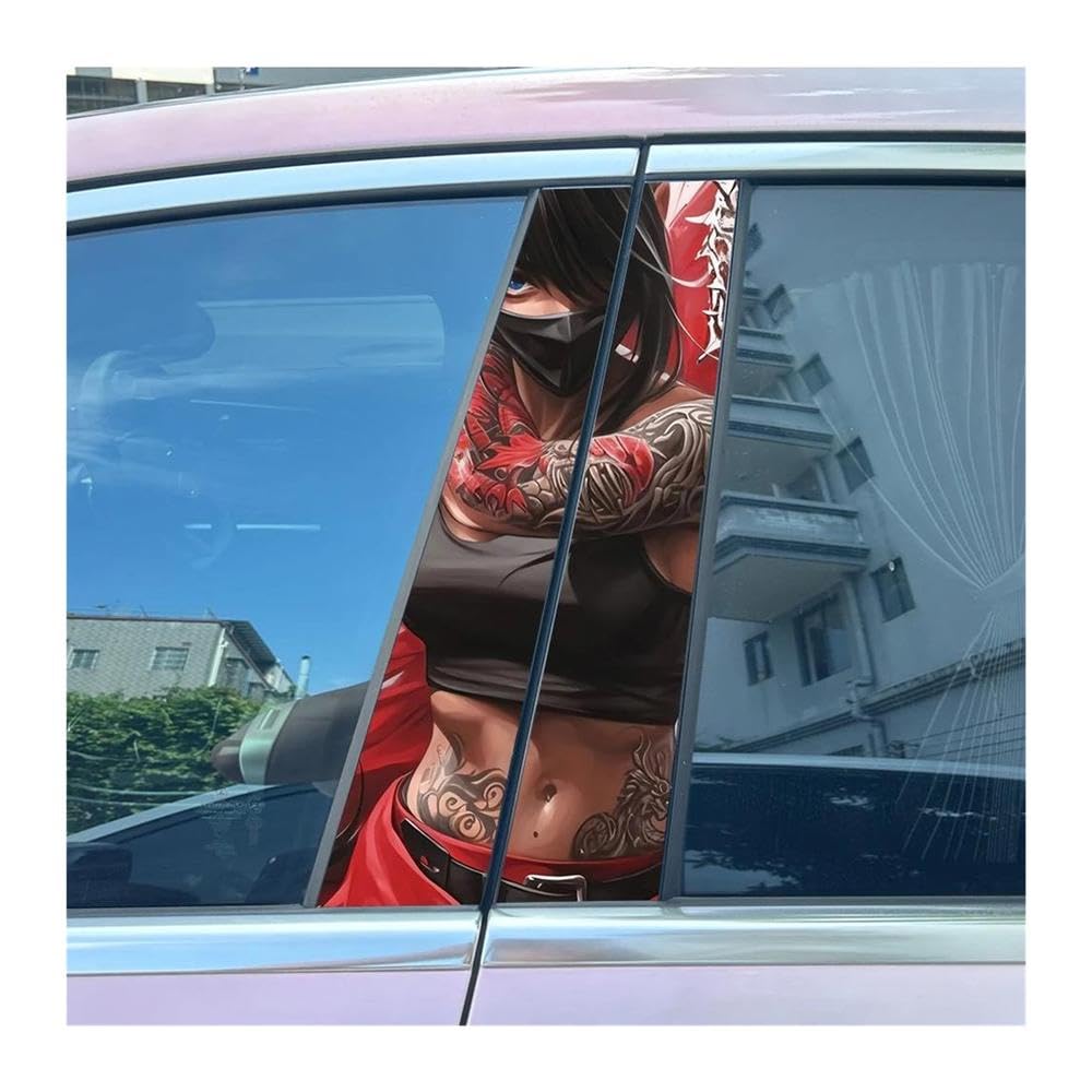Autocollants pour montant central de voiture sticker samouraï étanche vinyle auto x2