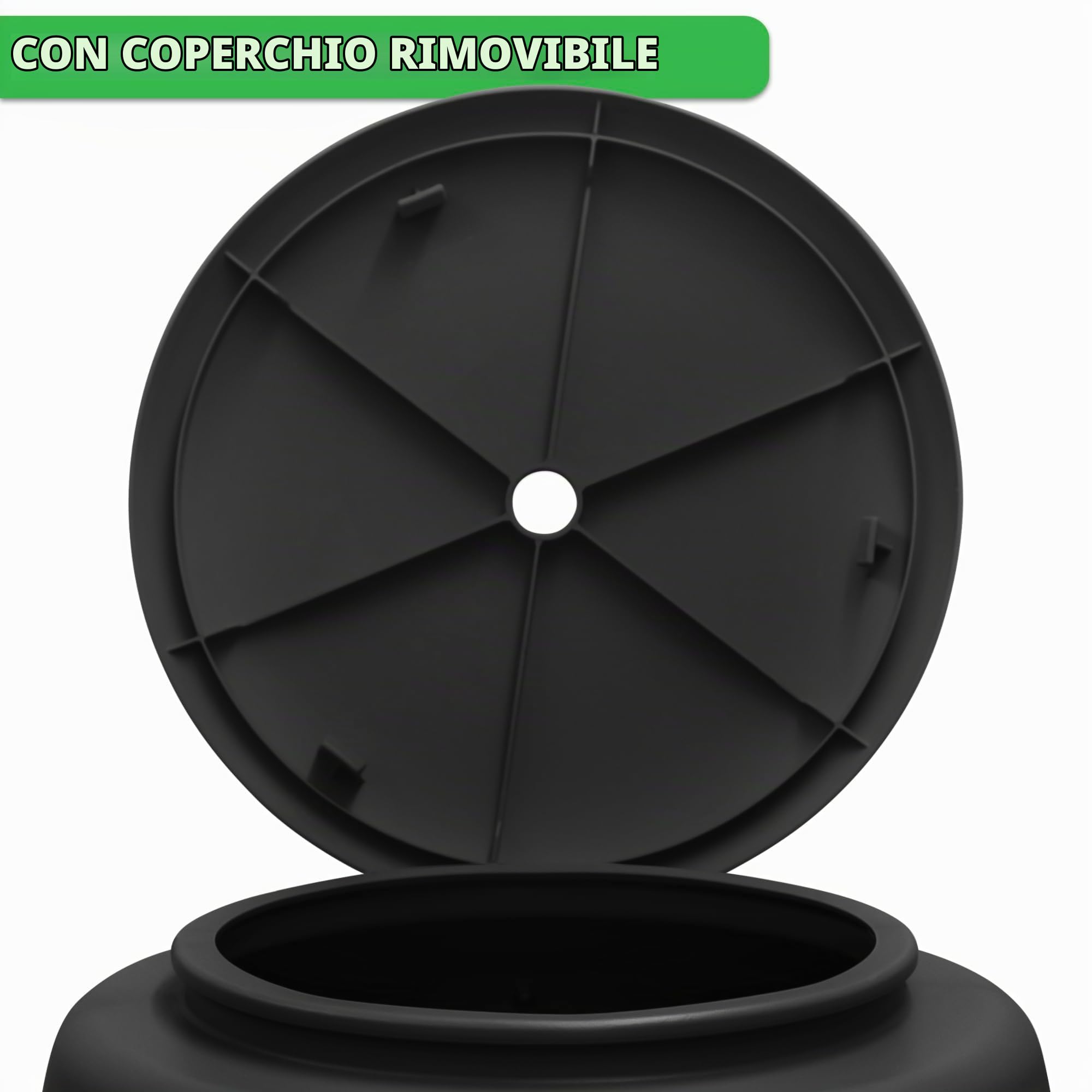 YourCasa CircleTower, barilotto antipioggia da 110 l, con base e coperchio e rubinetto, barile antipioggia in plastica, resistente al gelo, serbatoio dell'acqua piovana, per giardino