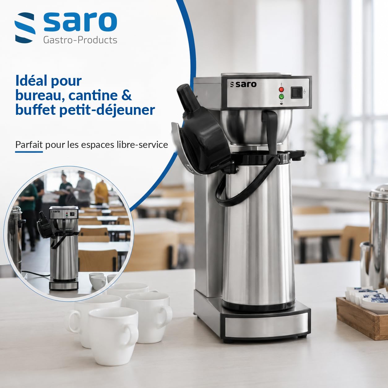 Saro 317-2085 Saromica 24 Cafetière Filtre à Panier et Verseuse Thermos, 1900 W, 2.2 liters
