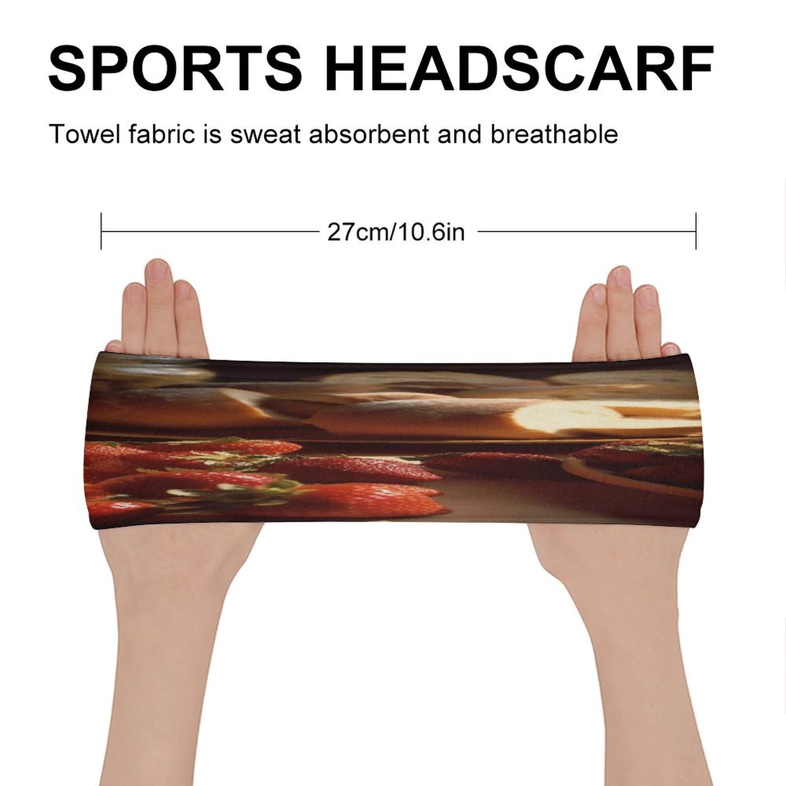 Sports Sweat-Absorbing Headband, Bread and Strawberries Printed Sweatband,Fitness Sweatband,Portable Sweatband