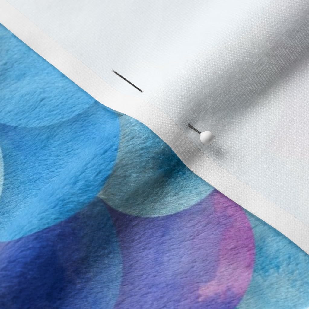 Spoonflower Fabric - Blue Mermaid Scales Scale Pattern Fish Watercolor Summer Beach Printed on Minky Fabric by The Yard - Sewing Baby Blankets Quilt Backing Plush