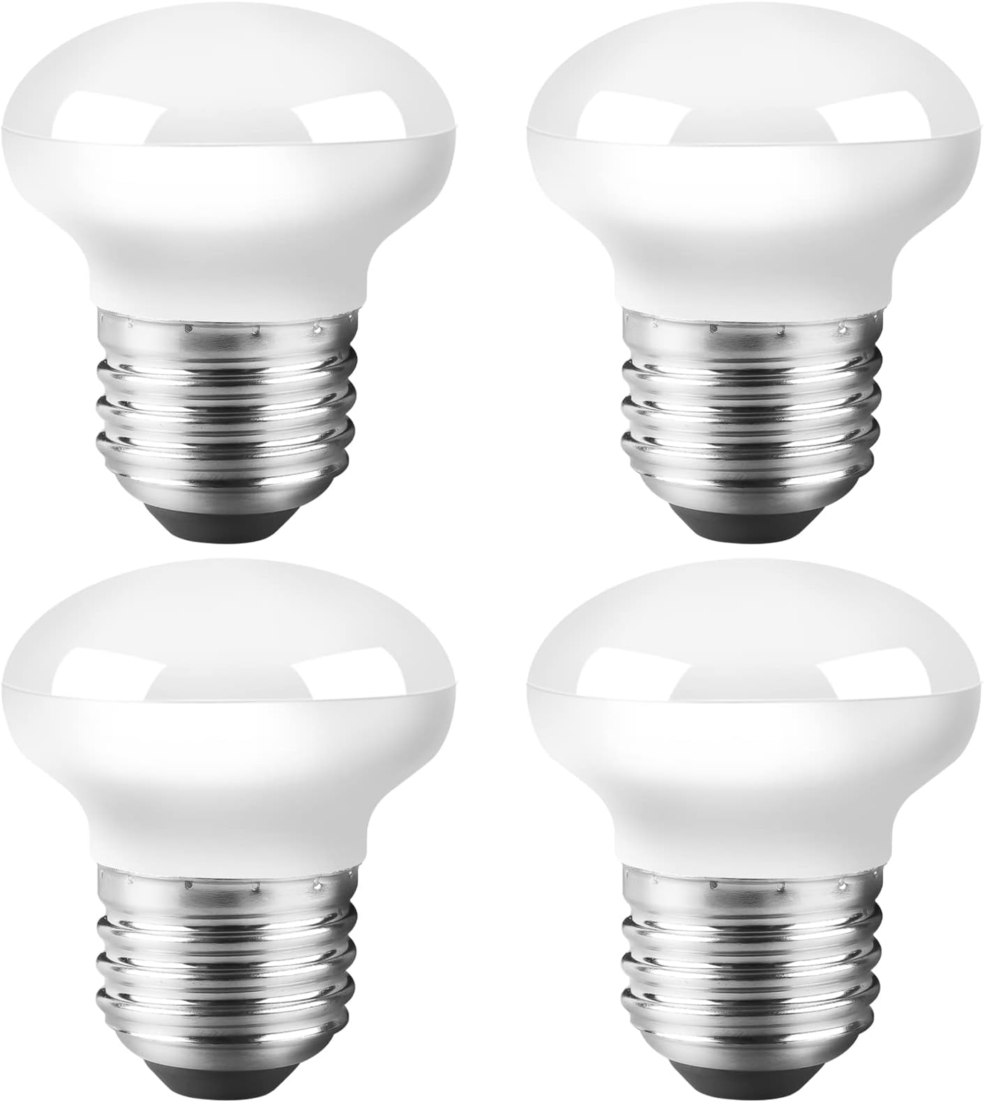 Haian Support China Cabinet Light Bulbs, 4W(25W) Short Light Bulbs, mini Size 2 inches, R14 E26 Curio Cabinet Light Bulb, 3000K Warm White, Dimmable, 4Pack