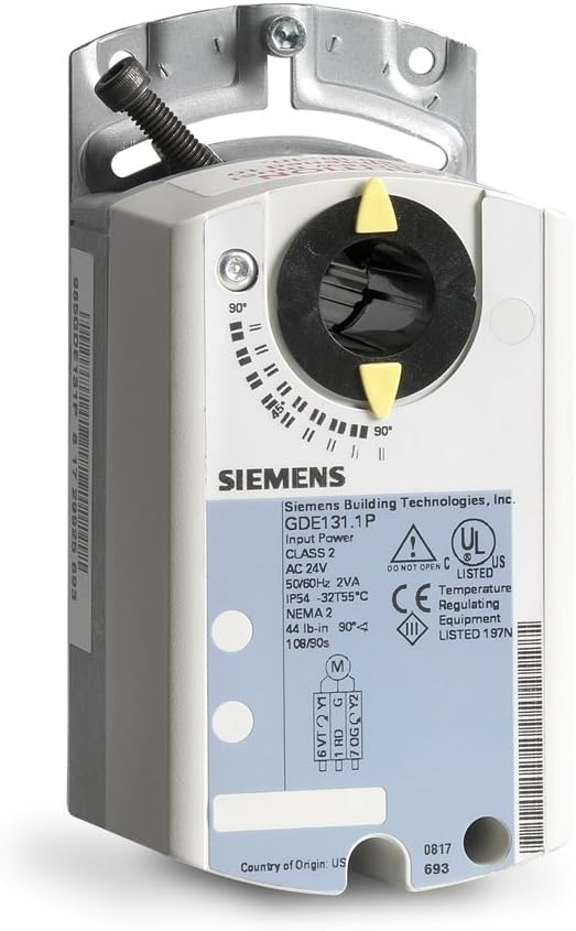 Siemens Non-Spring Return Electric Damper Actuator, 3-Position, Plenum Cabling