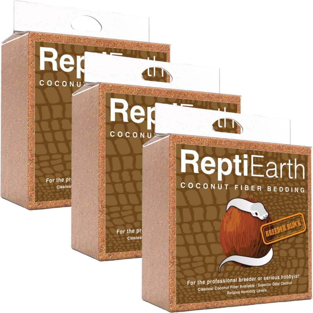 ReptiEarth Fine Coconut Fiber Substrate, Fluffy Small-Strand Reptile Substrate and Snake Bedding for Bioactive Terrarium Tanks, Organic Coco for