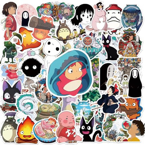50 pegatinas de anime Hayao Miyazaki, juego de pegatinas
