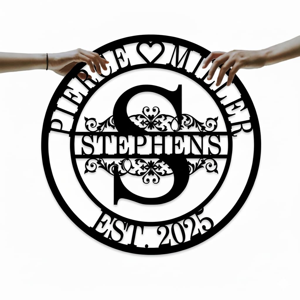 Custom Metal Name Signs Personalized, Metal Wall Art, Monogram Wall Decor, Last Name Signs for Home, Family Name Sign, Personalized Wedding Gifts,