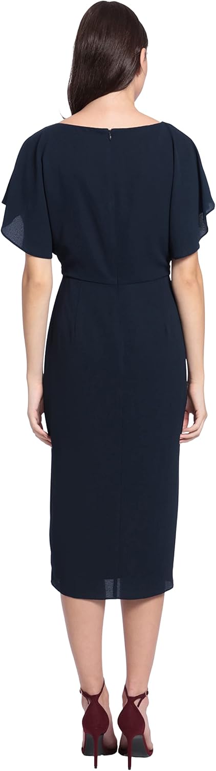 Maggy London Women's Dresses Boat Neck Flutter Sleeve Dress Occasion Event Guest of - Image 4