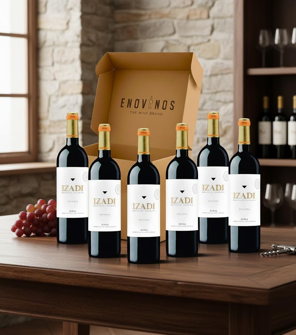 Caja 6 - Rioja Izadi Crianza Vino Tinto - Envío Gratis 24 H - Rioja Alavesa - Mejor Seleccion ENOVINOS THE WINE BRAND - Pack 6 Botellas - DO Rioja