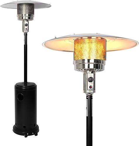 Vilobos Calentador de patio al aire libre, calentador de gas propano LP con ruedas de 87 pulgadas de alto para patio comercial y residencial