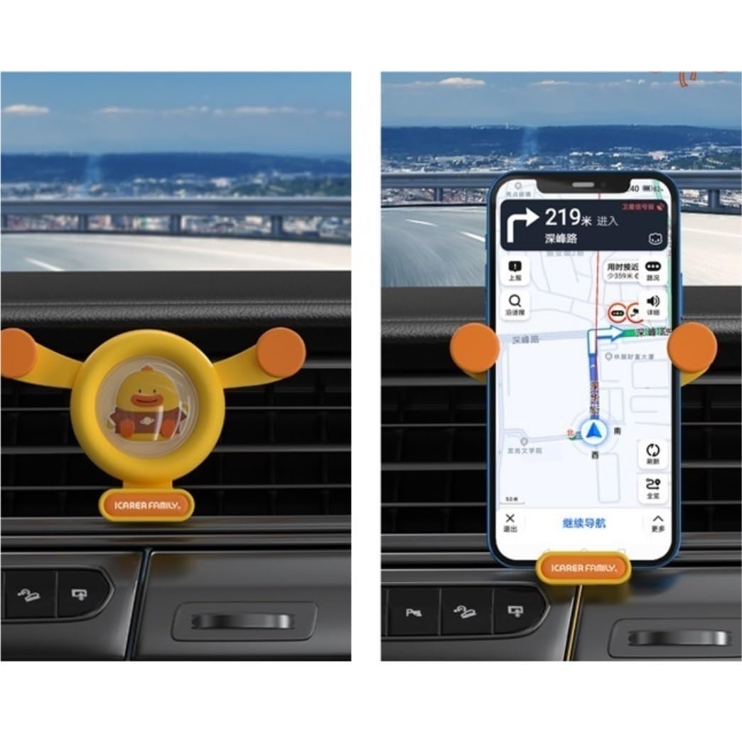 Supporto Telefono Porta Cellulare Universale per Auto Emoticon Clip Fit for Air Outlet Lapto, Veicoli Accessorie Prodotti per Auto(Yellow)