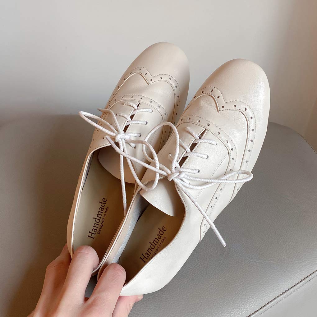 Derbies Femme Cuir Confort Chaussures Oxford a Talons Printemps Automne