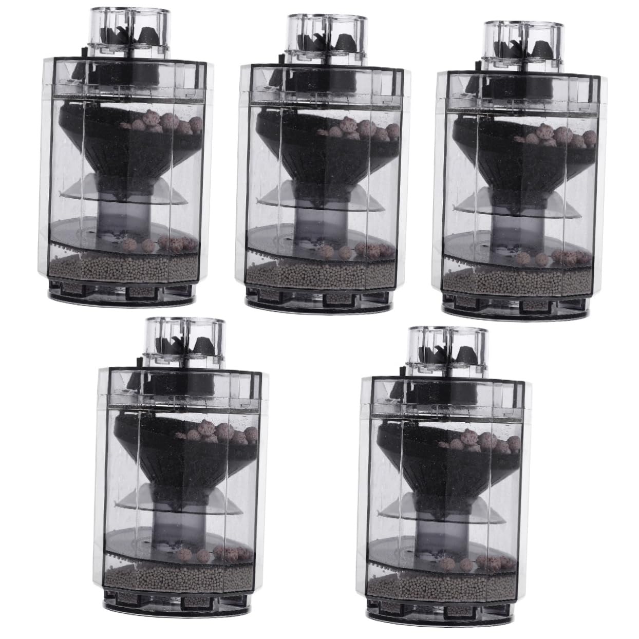 UKCOCO 5St Filter für Fischbecken Batterie Luftpumpe Aquarium Entferner Unterdrückung Nachfüllungen wasserwechsel sauerstoffpumpe Werkzeug Tank Wasserfilter Tankwäscher Abs Light Grey
