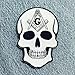 Masonic Skull Patch Head Iron On Embroidered Freemason Mason G Square Compass